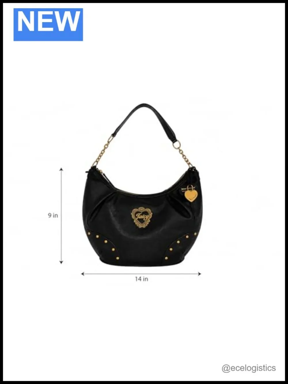 Faux Leather Slouchy Crescent Hobo Bag with Chain Strap